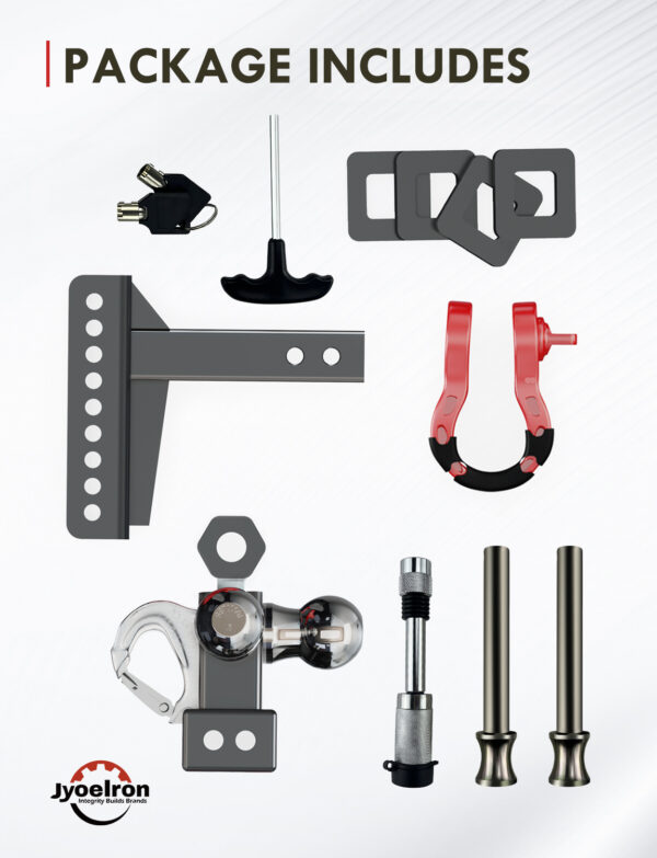 Heavy-Duty Adjustable Tri-Ball Hitch – 1-7/8", 2", 2-5/16", Fits 2" Receiver, 10,000LBS - Image 7