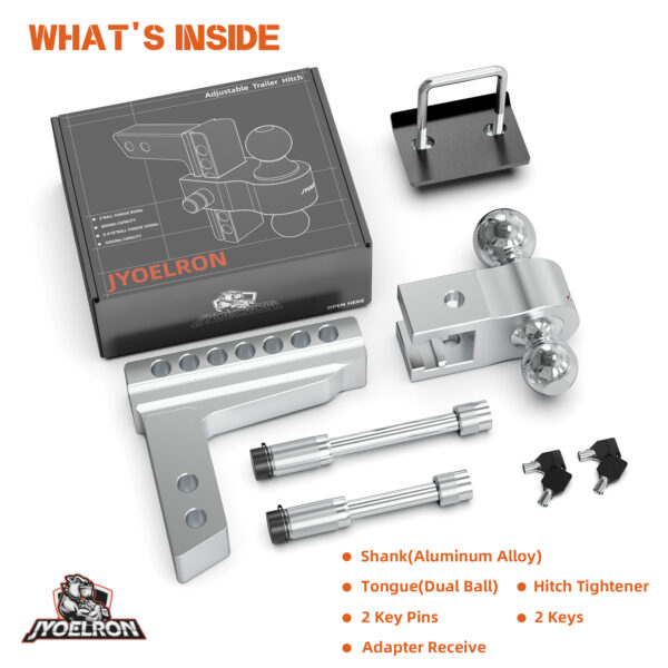 2" Receiver Hitch, 6" Drop/Rise, Dual Ball, 12,500 lbs - Image 6