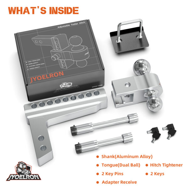 2" Receiver Hitch, 8" Drop/Rise, Dual Ball, 12,500 lbs - Image 6