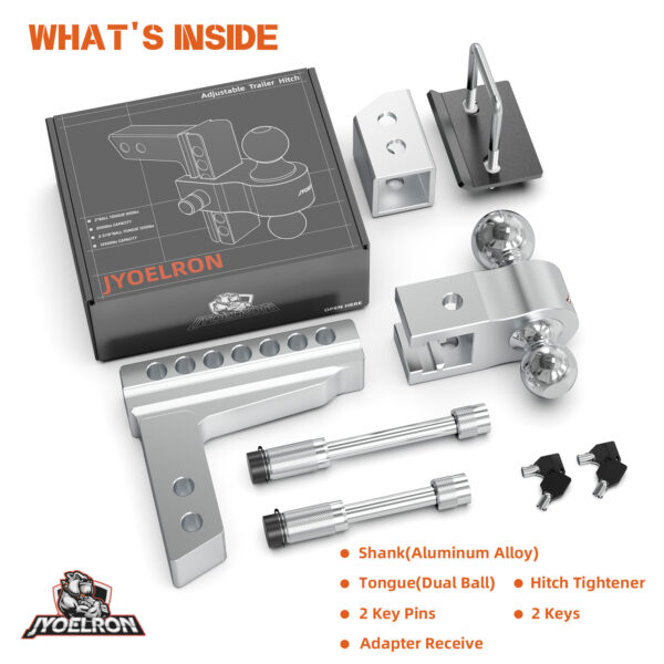 2.5" Receiver Hitch, 6" Drop/Rise, Dual Ball, 12,500 lbs - Image 6