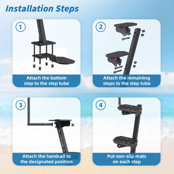 Boat Trailer Steps with Handrail - Image 5