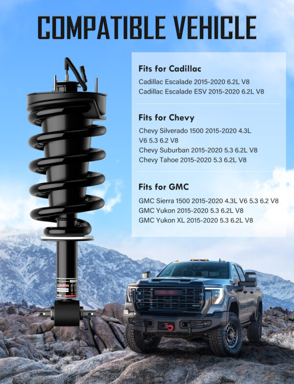 2PCS Front Magnetic Struts with Springs – Fits Cadillac & GMC 2015–2021 - Image 2
