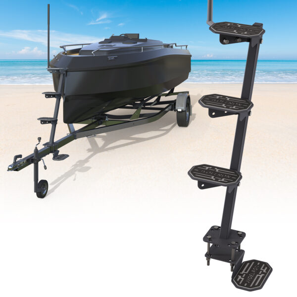 4-Step Boat Trailer Steps with Handrail