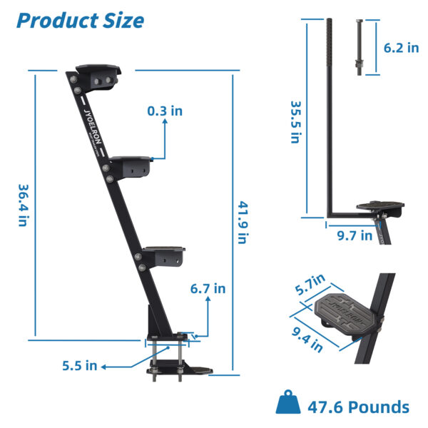 4-Step Boat Trailer Steps with Handrail - Image 2