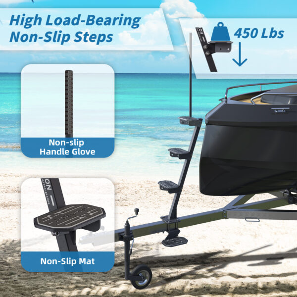 4-Step Boat Trailer Steps with Handrail - Image 3