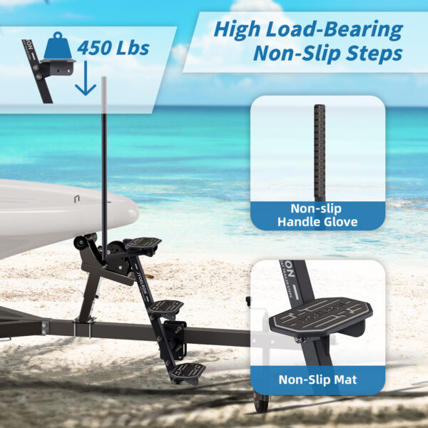 Side-Mount Boat Trailer Steps with Handrail - Image 2