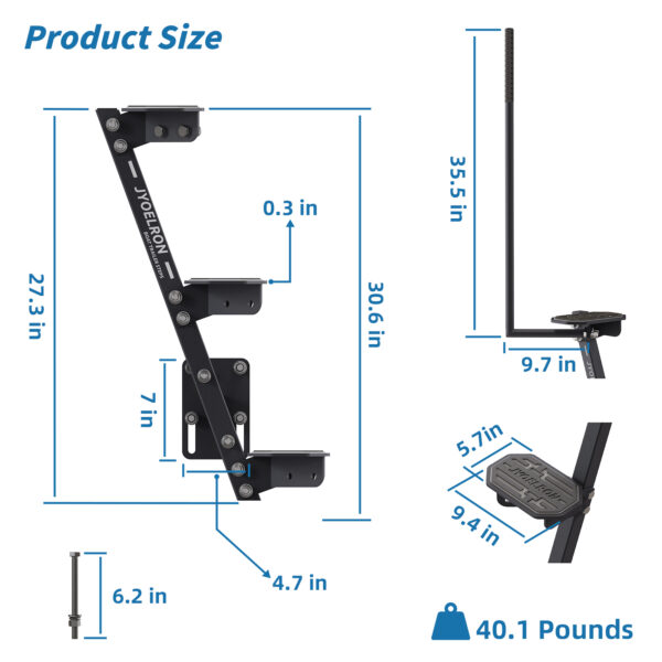 Side-Mount Boat Trailer Steps with Handrail - Image 3
